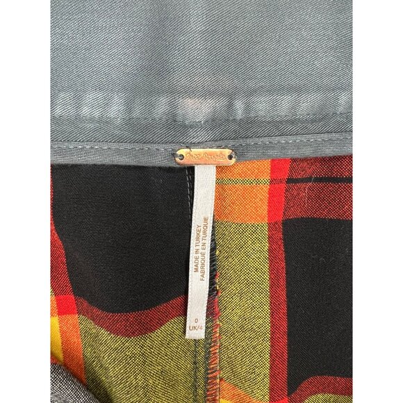 Free People Plaid Jules High-Waisted Flared Wide Leg Pants Size US 0 UK 4 - Picture 5 of 16